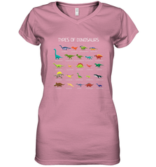 Types Of Dinosaurs Women's V-Neck T-Shirt Women's V-Neck T-Shirt - belovedtshirt