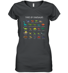 Types Of Dinosaurs Women's V-Neck T-Shirt