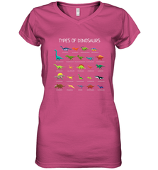 Types Of Dinosaurs Women's V-Neck T-Shirt Women's V-Neck T-Shirt - belovedtshirt