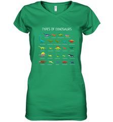 Types Of Dinosaurs Women's V-Neck T-Shirt Women's V-Neck T-Shirt - belovedtshirt