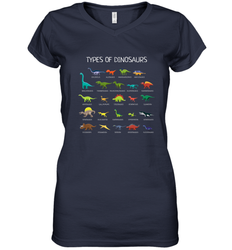 Types Of Dinosaurs Women's V-Neck T-Shirt