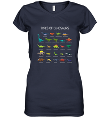 Types Of Dinosaurs Women's V-Neck T-Shirt Women's V-Neck T-Shirt - belovedtshirt