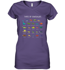 Types Of Dinosaurs Women's V-Neck T-Shirt Women's V-Neck T-Shirt - belovedtshirt