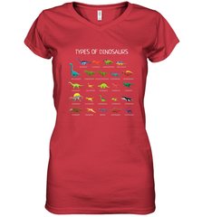 Types Of Dinosaurs Women's V-Neck T-Shirt Women's V-Neck T-Shirt - belovedtshirt