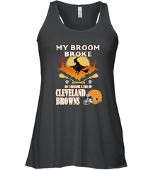 Broom Broke So I Became A Fan of Cleveland Browns  Halloween Costume Women's Racerback Tank Women's Racerback Tank - belovedtshirt