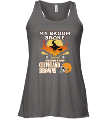 Broom Broke So I Became A Fan of Cleveland Browns  Halloween Costume Women's Racerback Tank Women's Racerback Tank - belovedtshirt