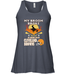 Broom Broke So I Became A Fan of Cleveland Browns  Halloween Costume Women's Racerback Tank Women's Racerback Tank - belovedtshirt