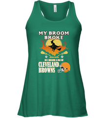 Broom Broke So I Became A Fan of Cleveland Browns  Halloween Costume Women's Racerback Tank Women's Racerback Tank - belovedtshirt