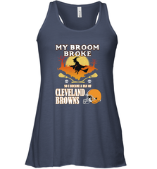 Broom Broke So I Became A Fan of Cleveland Browns  Halloween Costume Women's Racerback Tank Women's Racerback Tank - belovedtshirt