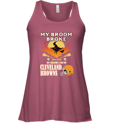 Broom Broke So I Became A Fan of Cleveland Browns  Halloween Costume Women's Racerback Tank Women's Racerback Tank - belovedtshirt