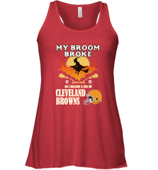 Broom Broke So I Became A Fan of Cleveland Browns  Halloween Costume Women's Racerback Tank Women's Racerback Tank - belovedtshirt