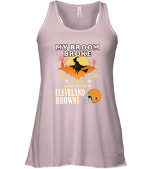 Broom Broke So I Became A Fan of Cleveland Browns  Halloween Costume Women's Racerback Tank Women's Racerback Tank - belovedtshirt
