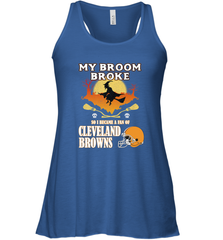 Broom Broke So I Became A Fan of Cleveland Browns  Halloween Costume Women's Racerback Tank Women's Racerback Tank - belovedtshirt