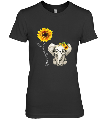 You Are My Sunshine Hippie Sunflower Elephant Gift Friend Women's Premium T-Shirt Women's Premium T-Shirt / Black / XS Women's Premium T-Shirt - belovedtshirt