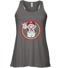 Super Mario Rainbow Circle Distressed Logo Women's Racerback Tank Women's Racerback Tank - belovedtshirt