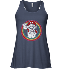 Super Mario Rainbow Circle Distressed Logo Women's Racerback Tank Women's Racerback Tank - belovedtshirt