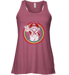 Super Mario Rainbow Circle Distressed Logo Women's Racerback Tank Women's Racerback Tank - belovedtshirt