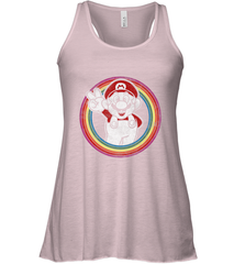 Super Mario Rainbow Circle Distressed Logo Women's Racerback Tank Women's Racerback Tank - belovedtshirt