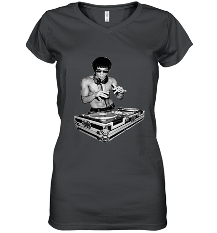 T shirt Dj bruce, by bruce Dj Women's V-Neck T-Shirt Women's V-Neck T-Shirt / Black / S Women's V-Neck T-Shirt - belovedtshirt