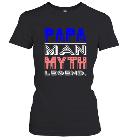 Papa Man Myth Legend Father's Day Dad Veteran Women's T-Shirt Women's T-Shirt / Black / XS Women's T-Shirt - belovedtshirt