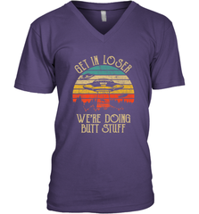 Retro Vintage Get In Loser We're Doing Butt Stuff Alien UFO Men's V-Neck Men's V-Neck - belovedtshirt