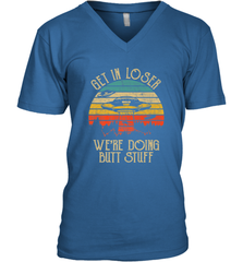 Retro Vintage Get In Loser We're Doing Butt Stuff Alien UFO Men's V-Neck Men's V-Neck - belovedtshirt