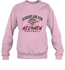 Sundays Are For Jesus and Atlanta Funny Christian Football Crewneck Sweatshirt Crewneck Sweatshirt - belovedtshirt