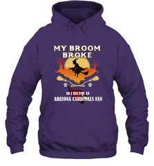 Broom Broke So I Became an Arizona Cardinals Fan  NFL Halloween Costume Hooded Sweatshirt Hooded Sweatshirt - belovedtshirt
