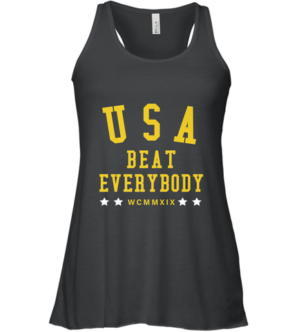 USA Beat Everybody Shirt _ USA Beat Everybody Women's Racerback Tank Women's Racerback Tank / Black / XS Women's Racerback Tank - belovedtshirt
