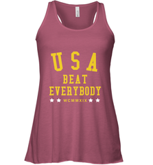 USA Beat Everybody Shirt _ USA Beat Everybody Women's Racerback Tank Women's Racerback Tank - belovedtshirt