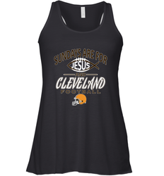 Sundays Are For Jesus and Cleveland Funny Christian Football Women's Racerback Tank