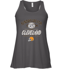 Sundays Are For Jesus and Cleveland Funny Christian Football Women's Racerback Tank Women's Racerback Tank - belovedtshirt