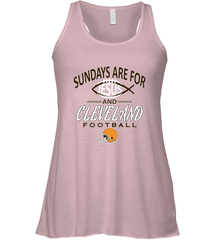 Sundays Are For Jesus and Cleveland Funny Christian Football Women's Racerback Tank Women's Racerback Tank - belovedtshirt