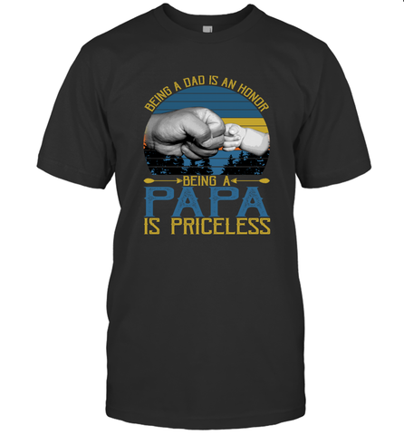 Being A Dad Is An Honor Being Papa Is Priceless Grandpa t Men's T-Shirt Men's T-Shirt / Black / S Apparel - belovedtshirt