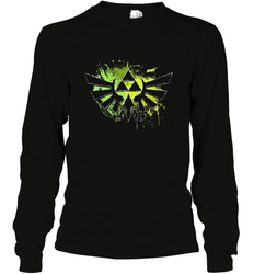 Legend Of Zelda Triforce Logo Paint Splatter Long Sleeve T-Shirt