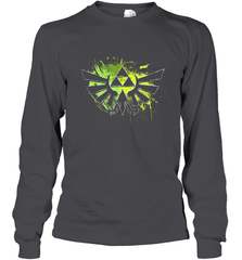 Legend Of Zelda Triforce Logo Paint Splatter Long Sleeve T-Shirt Long Sleeve T-Shirt - belovedtshirt