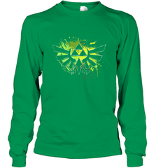 Legend Of Zelda Triforce Logo Paint Splatter Long Sleeve T-Shirt Long Sleeve T-Shirt - belovedtshirt