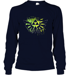 Legend Of Zelda Triforce Logo Paint Splatter Long Sleeve T-Shirt Long Sleeve T-Shirt - belovedtshirt