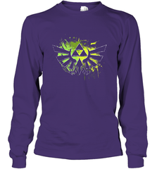Legend Of Zelda Triforce Logo Paint Splatter Long Sleeve T-Shirt Long Sleeve T-Shirt - belovedtshirt