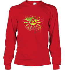 Legend Of Zelda Triforce Logo Paint Splatter Long Sleeve T-Shirt Long Sleeve T-Shirt - belovedtshirt