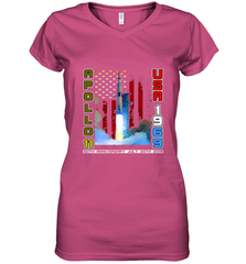 Apollo 11 50th Anniversary Moon Landing 1969 2019 Science Women's V-Neck T-Shirt Women's V-Neck T-Shirt - belovedtshirt
