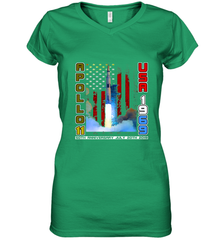 Apollo 11 50th Anniversary Moon Landing 1969 2019 Science Women's V-Neck T-Shirt Women's V-Neck T-Shirt - belovedtshirt