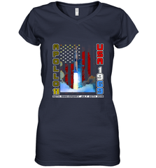 Apollo 11 50th Anniversary Moon Landing 1969 2019 Science Women's V-Neck T-Shirt Women's V-Neck T-Shirt - belovedtshirt
