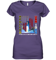 Apollo 11 50th Anniversary Moon Landing 1969 2019 Science Women's V-Neck T-Shirt Women's V-Neck T-Shirt - belovedtshirt