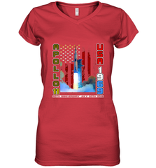 Apollo 11 50th Anniversary Moon Landing 1969 2019 Science Women's V-Neck T-Shirt Women's V-Neck T-Shirt - belovedtshirt