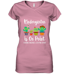 Kindergarten is on point, 1st day of school cactus teacher Women's V-Neck T-Shirt Women's V-Neck T-Shirt - belovedtshirt