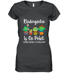 Kindergarten is on point, 1st day of school cactus teacher Women's V-Neck T-Shirt