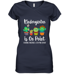 Kindergarten is on point, 1st day of school cactus teacher Women's V-Neck T-Shirt