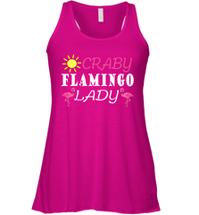 Crazy Pink Flamingo Lady Women's Racerback Tank Women's Racerback Tank - belovedtshirt