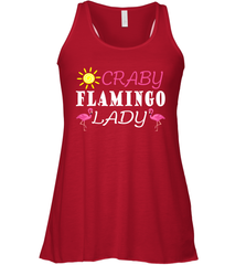 Crazy Pink Flamingo Lady Women's Racerback Tank Women's Racerback Tank - belovedtshirt
